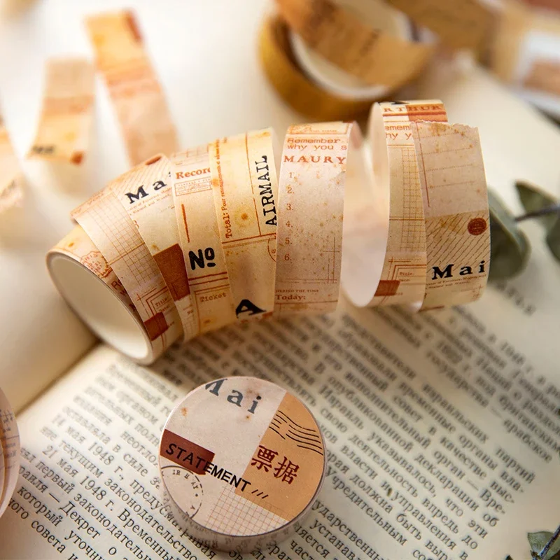Journamm 15mm*2m Vintage Washi Paper Tapes DIY Scrapbooking Decor Photo Album Collage Stationery Materials Marking Adhesive Tape 3