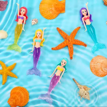 4 Pieces Mermaid Dive Toys Mermaid Bath Toys Colorful Mermaid Pool Toys Swimming Pool Games for Toddlers Boys Girls Teens Adults 4