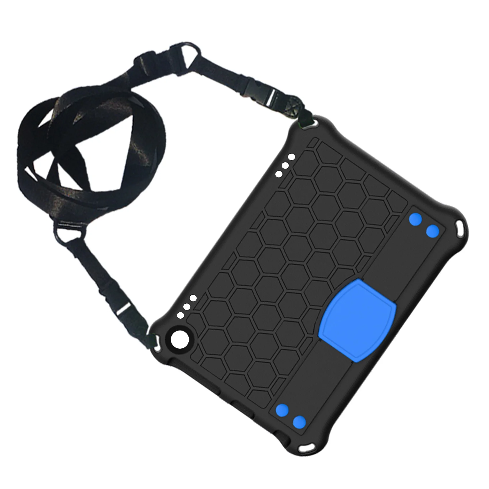 Custodia Per Amazon Kindle Fire Hd 8 /Hd 8 Plus 2020 Custodia Protettiva Anti-Caduta Con Supporto Per Tablet (Nero + Blu)