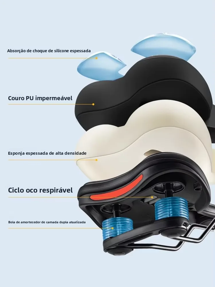 Description Picture 5 of itemUnisex Bicycle Saddle Shockproof Comfortable Cushion Big Butt Cushion Hollow Screen Ventilated Seat for Cycling MTB Road Bike