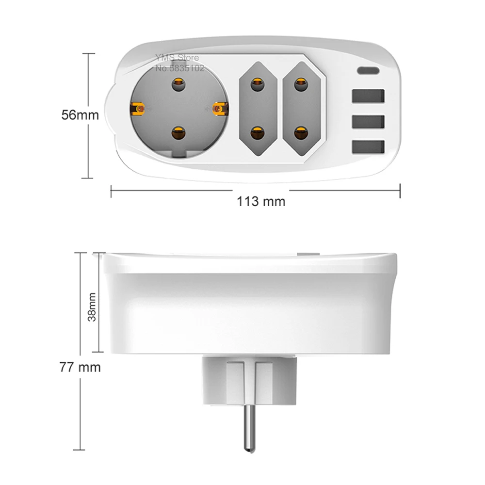 Sopend EU   ͽٴ  Ʈ 7 In 1 3 AC ܼƮ 4 USB Type-C Ʈ   ȣ Ȩ ȭƮ