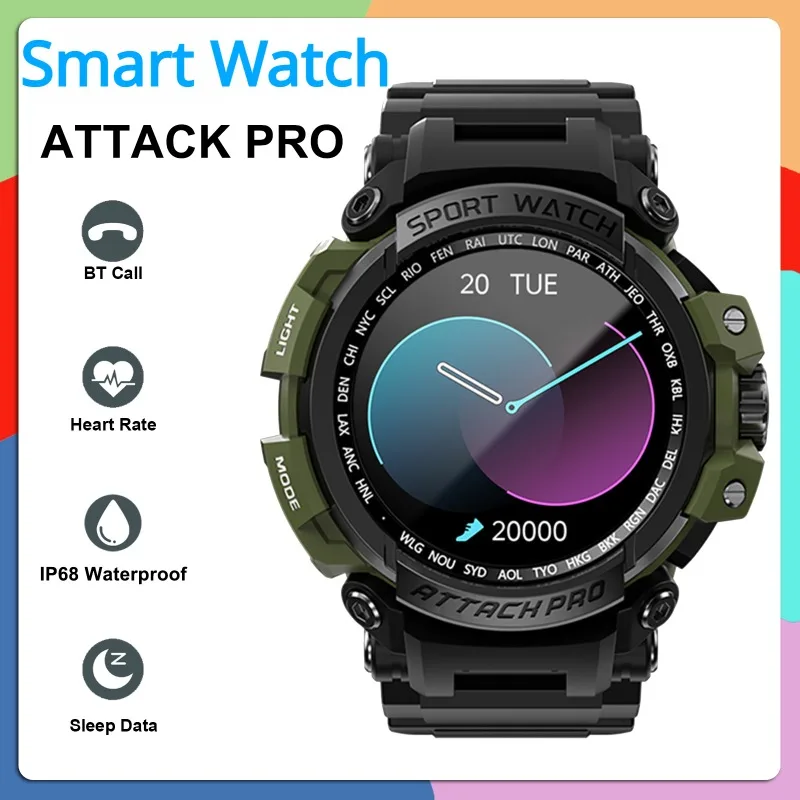

2024 Смарт-часы ATTACK PRO фитнес-трекер IP68 Водонепроницаемые BT вызовы спортивные часы мониторинг уровня кислорода в крови/пульса смарт-браслет