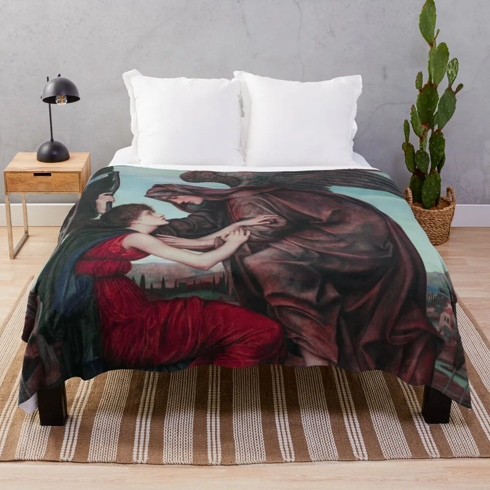 

Angel of Death Evelyn De Morgan Painting Throw Blanket Single Luxury Throw Blankets