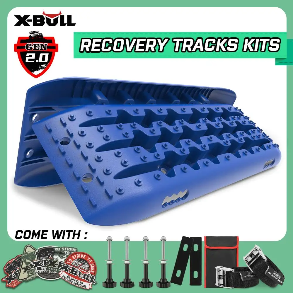 X-BULL Recovery tracks Sand Trucks Offroad With 4PCS Mounting Pins 4WDGen 2.0-blue