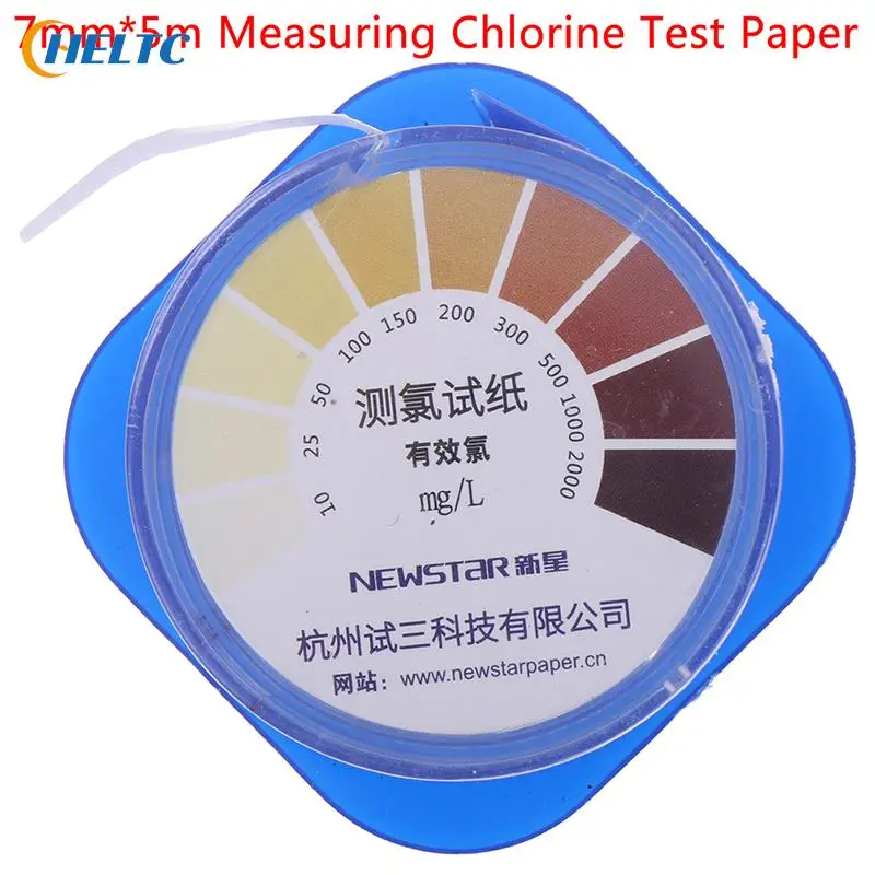 

5M/Roll Chlorine Test Paper Strips Range 10-2000mg/lppm Color Chart Cleaning Water Testing Measuring
