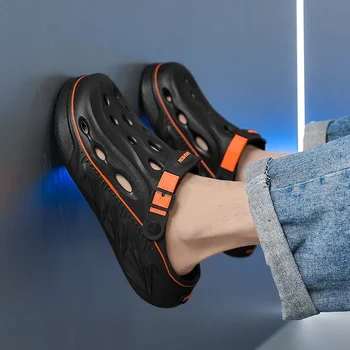 Men's Shoes Fashion 2025 Summer New Style Cave Shoes Soft Elastic Double Wear Slippers Thick Bottom Beach Shoes Outdoor Sandals 6