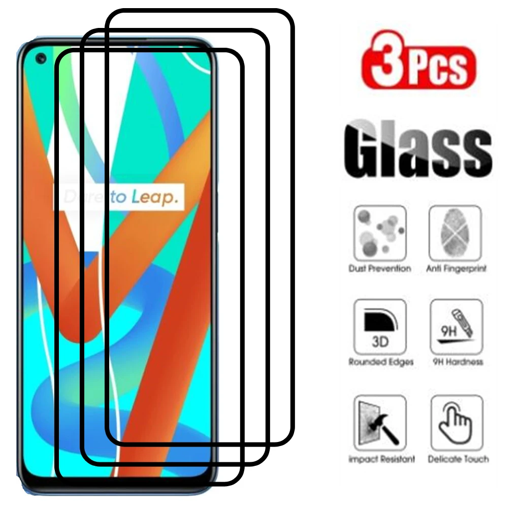 

Full Cover Tempered Glass For Realme C11 C12 C15 C17 C2s C3 C3i 5i 6 Pro 6i 7 Pro 7i V13 V15 X7 Max 5G Screen Protector