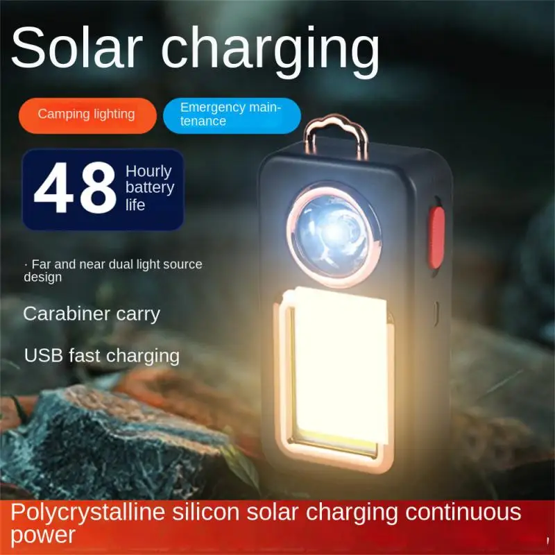 

1/2/4PCS Multifunctional Mini USB Pocket Flashlight Rechargeable Flashlight COB Work Light LED Solar Led For Outdoor Camping