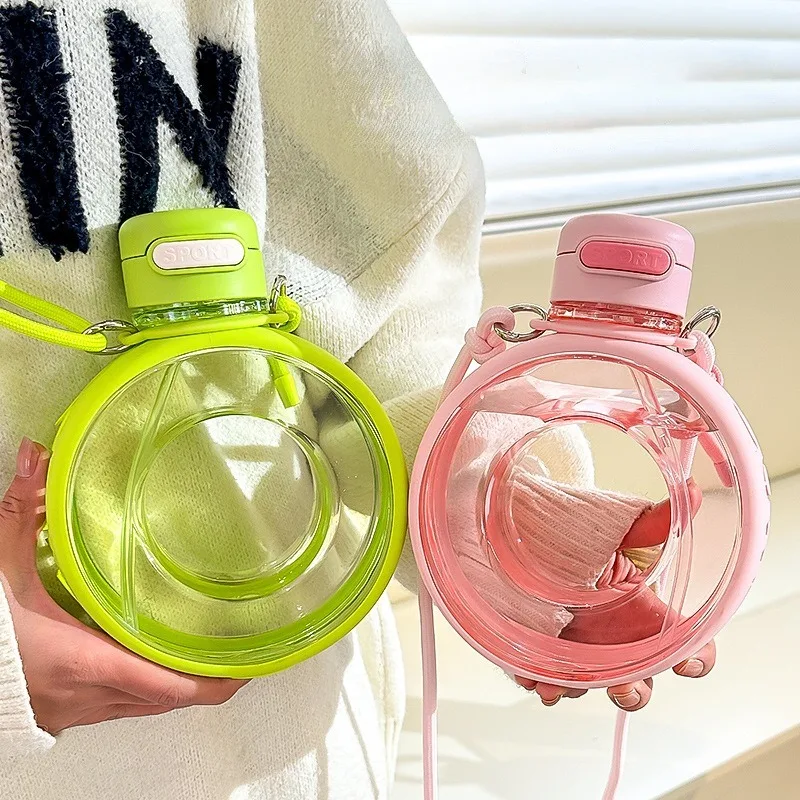 

Бутылка для воды в виде пончика, 700 мл, Спортивная портативная Герметичная Бутылка Для Воды для улицы, для путешествий, фитнеса, новинка на лето с ремешком