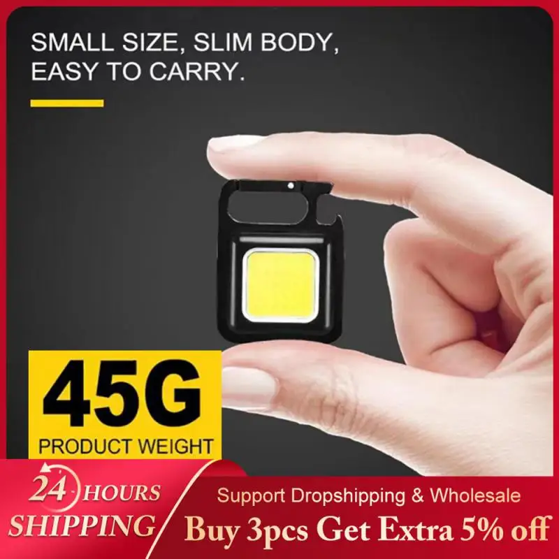 

Multifunctional Mini Glare COB Keychain Light USB Charging Emergency Lamps Strong Magnetic Repair Work Outdoor Camping Light
