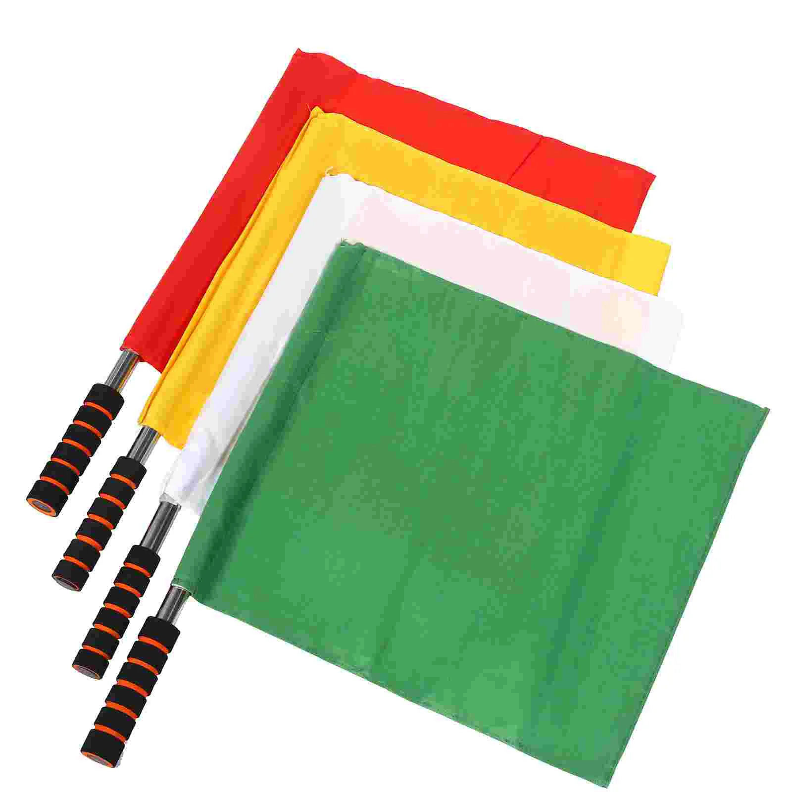 

4 Pcs Flag Referee Race Conducting Flags Hand Sports Soccer Warning Colored Football Match Signal Handheld