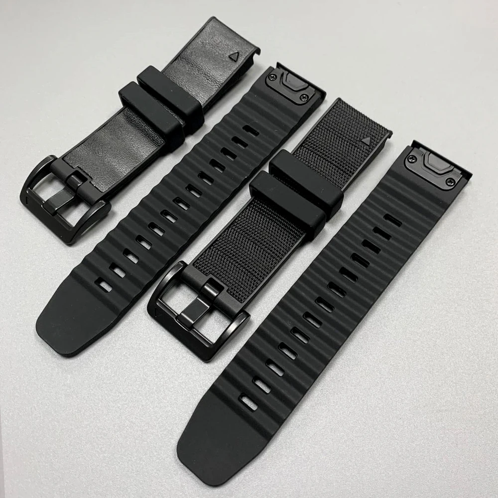 Premium Hybrid Leather-Silicone Watch Strap with QuickFit Design (26mm/22mm)
