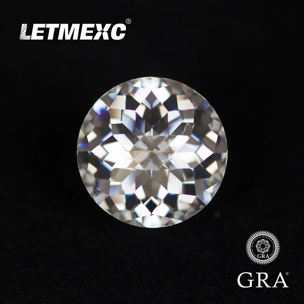 

Драгоценный камень LETMEXC William Cut VVS1, Круглый супер белый бриллиант с муассанитом, прошедший испытание для изготовления ювелирных изделий