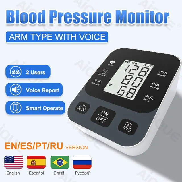 AiQUE Backlit Wrist Blood Pressure Monitor Portable Carrying Bag  Tensiometer Tonometer Baumanometer Free Shipping Arrhythmia