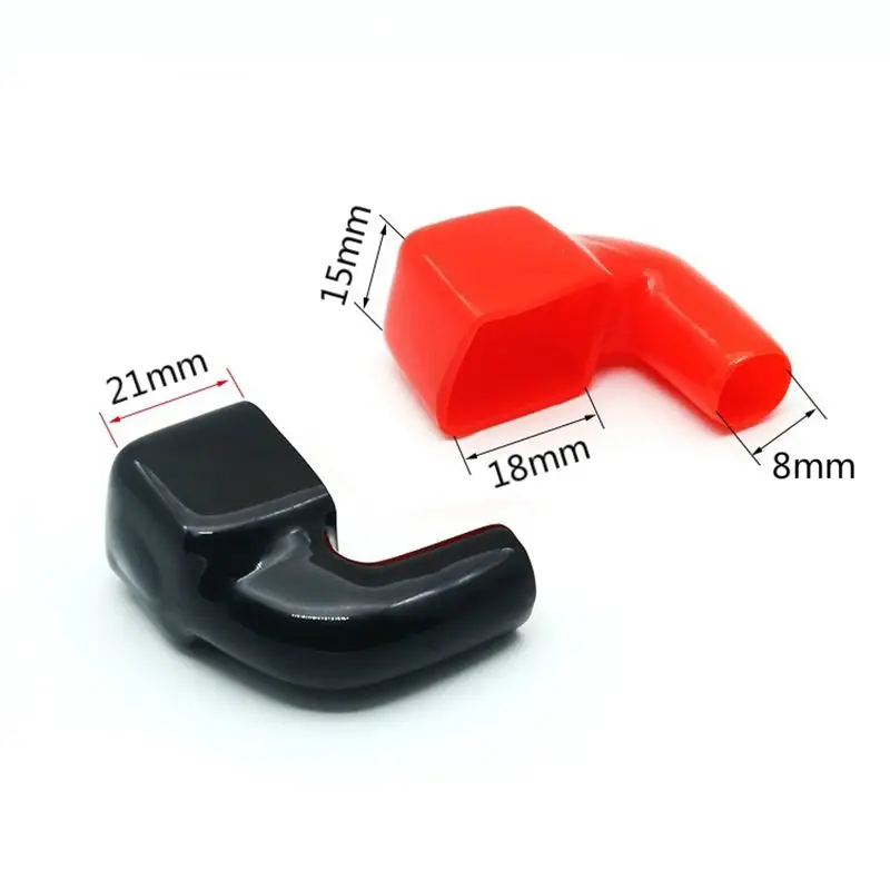 couvre-borne batterie, couvercle de protection flexible rouge et noir