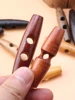 20pcs 30-60mm 7Sizes Natural Wood Toggle Horn Buckles Wooden Buttons Sewing Crafts for Overcoat Handmade Oval Stopper Button 3