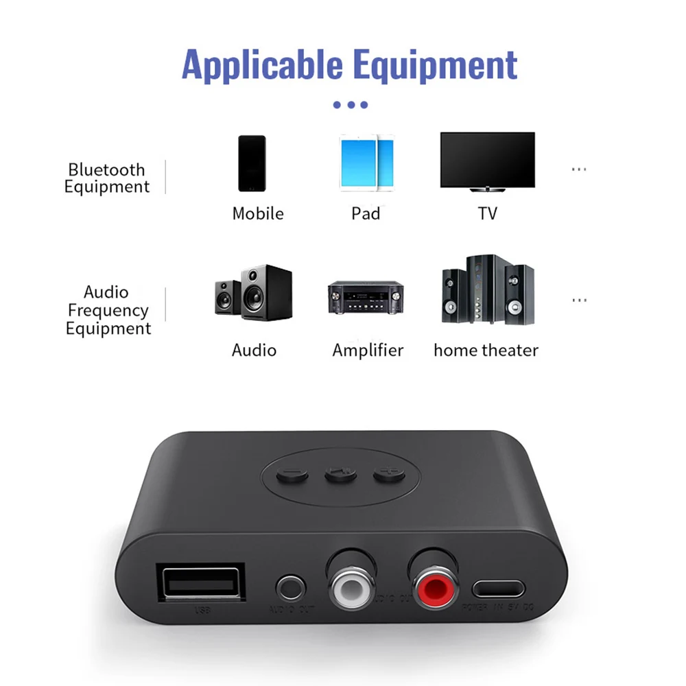 B21 NFC 블루투스 호환 5.0 오디오 리시버, 마이크 포함, AUX USB U 디스크 잭, 스테레오 음악, 스피커용 무선 어댑터, 3.5mm