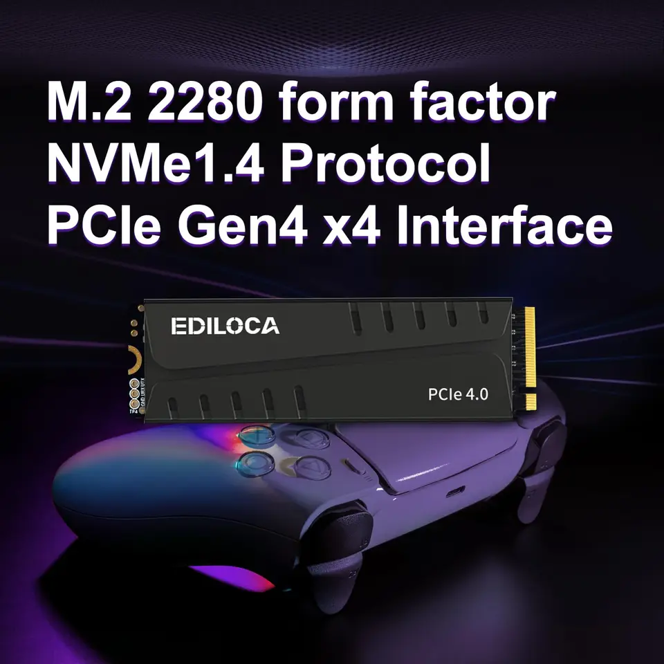 Ediloca EN855 PS5 SSD ヒートシンク付き PCIe Gen4.0 NVMe M.2