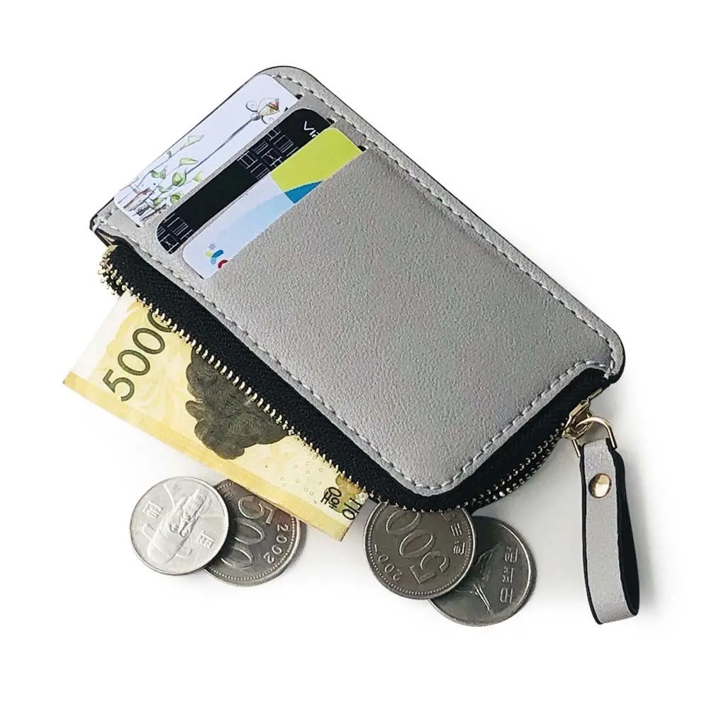 

Creative Design Mini Money Bag Credit Card Bag PU Leather Men Coin Purse ID Card cover Business Card Holder Zipper Wallet