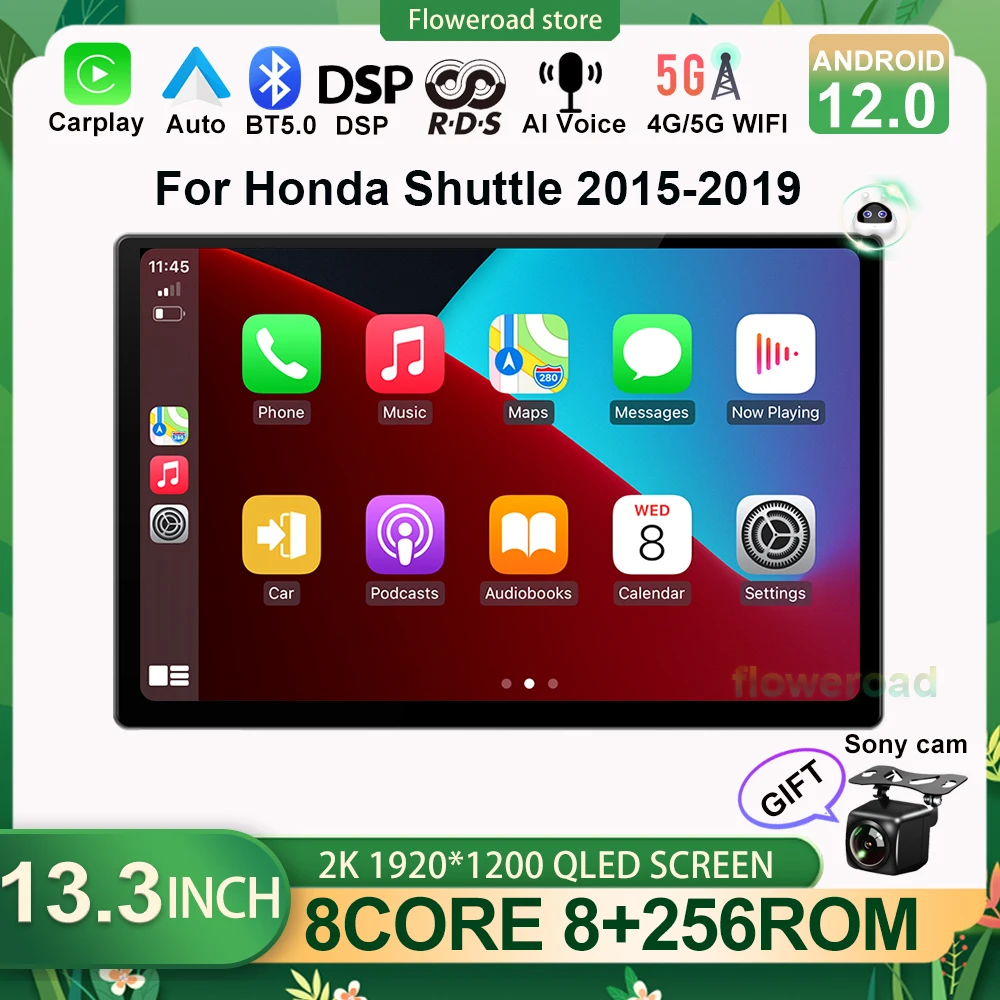 

13inch QLED Android 12 For Honda Shuttle 2015-2019 Car Radio Multimedia Video Player Navigation Stereo DSP GPS Carplay Auto BT