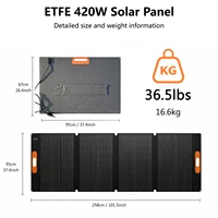 Panneau solaire portable, plusieurs puissances disponibles : 80W/E100/E200/P300/P400/E420, pour camping, camping-car et utilisation en extérieur. 5