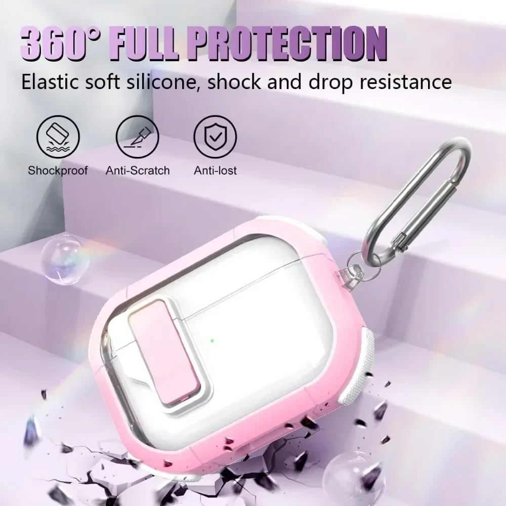 Shockproof TPU Earphone Cover with Keychain and Magnetic Closure
