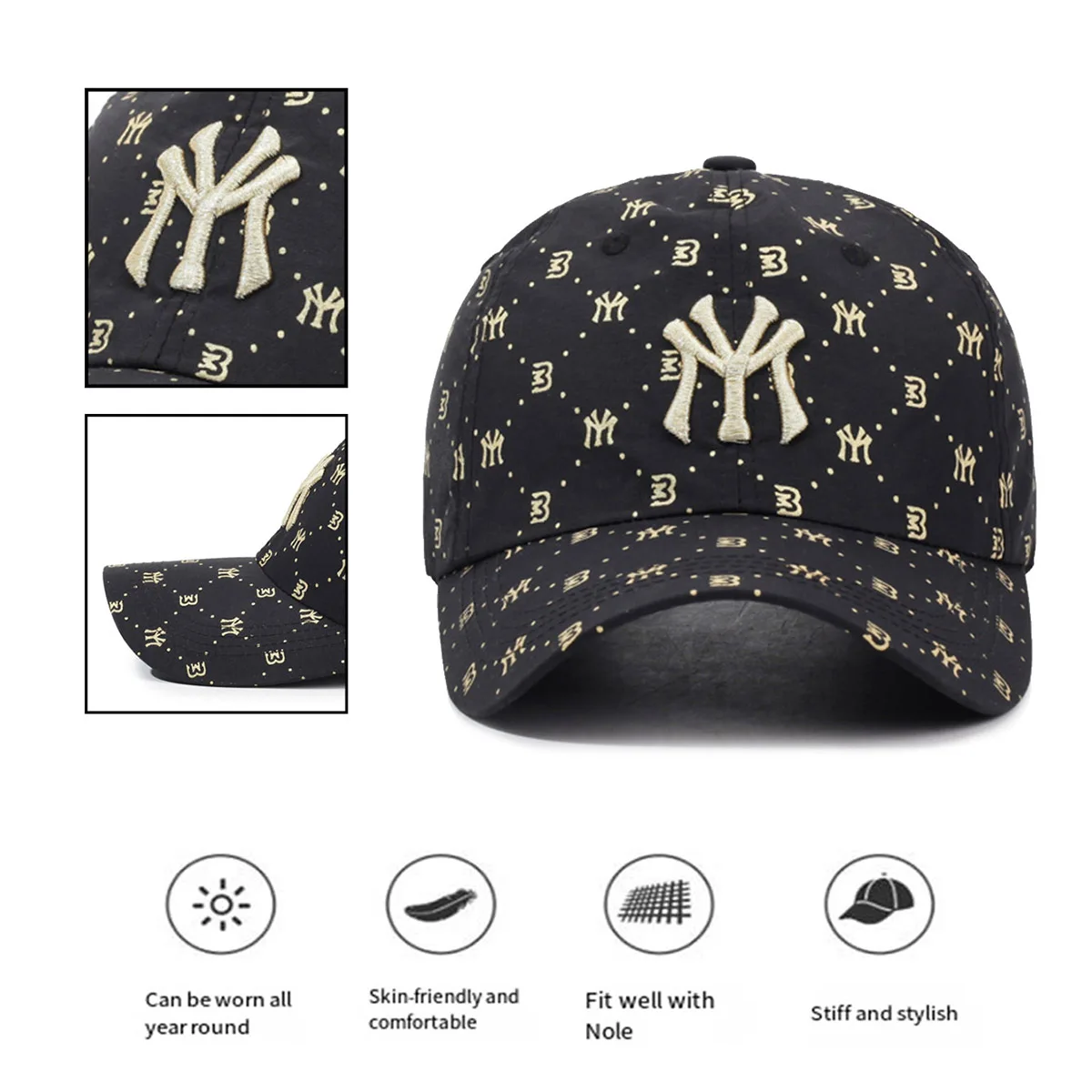 Hat Men's Spring and Summer Breathable Quick-Drying Peaked Cap Outdoor Sun Protection Mesh Cap Mountaineering Fishing Baseball Cap