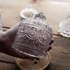 Storage Tank Vintage Relief Imitation Crystal Glass Coffee Sugar Jar Household Makeup Cotton Jewelry Box with Lid Storage Tank 4