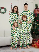 New Christmas Look Santa Tree Allover Print Family Matching Outfits Women Men Boys Girls Clothing Sets Xmas Pajamas Set Soft Pjs 1