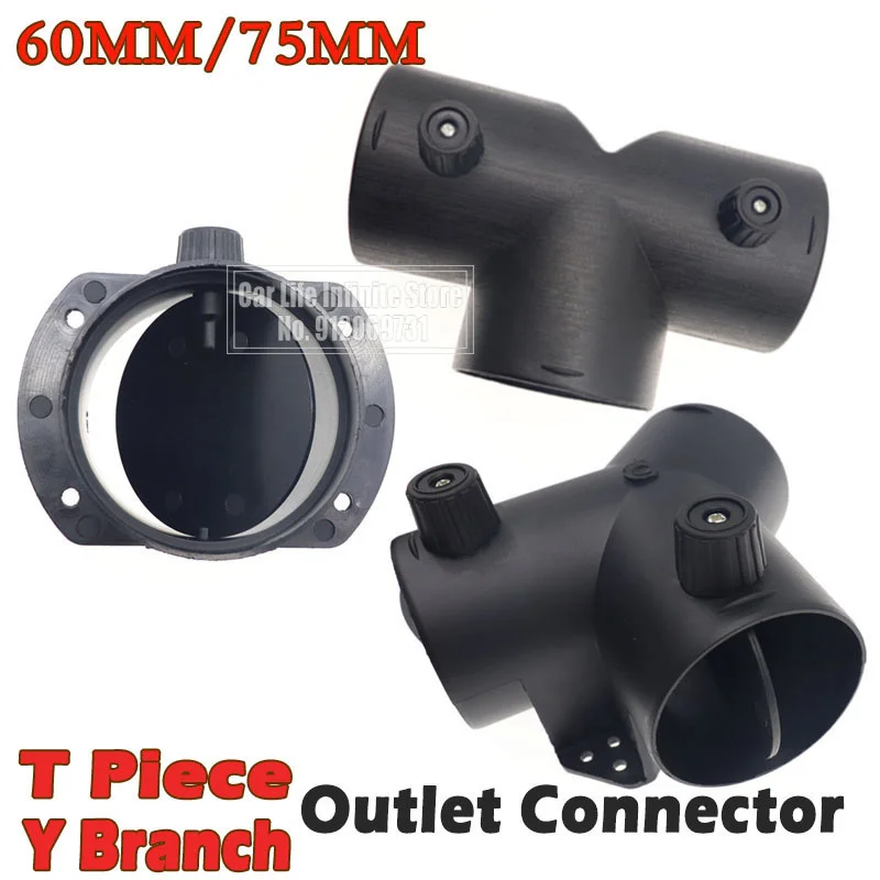 Connettore A T Regolabile Da 60mm Per Riscaldatori Webasto Ed Eberspacher – Controllo Flusso D'aria Calda – Lunghezza 160mm, Altezza 90mm, Diametro 60mm
