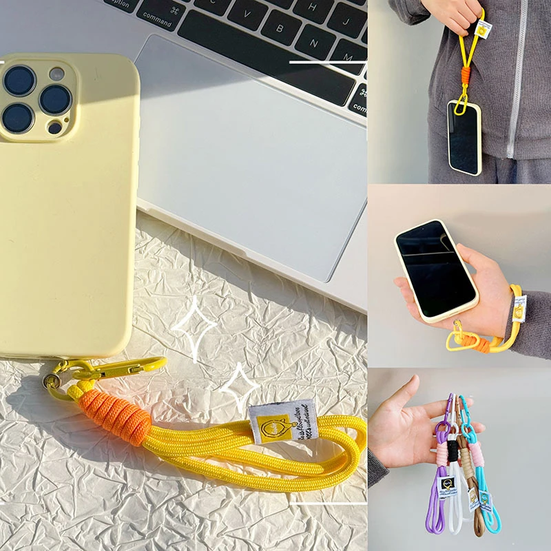 Creative Iridescent Braid Rope Keychain Carabiner Key Ring For Bag Pendant Accessorie Hanging Cord DIY Jewelry Making