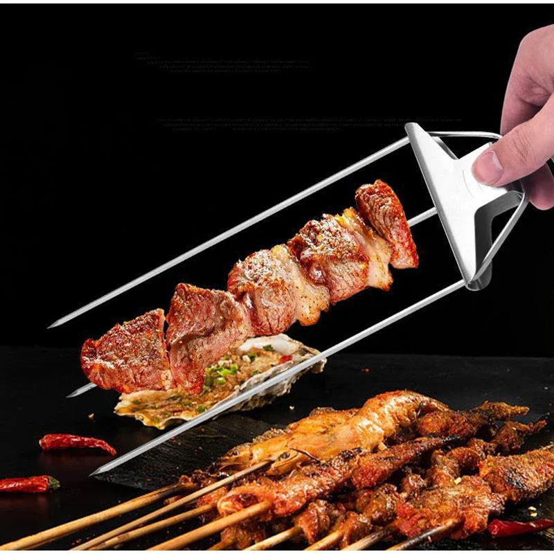 Spiedini per griglia a 3 vie, 3 spiedini per barbecue per kebab