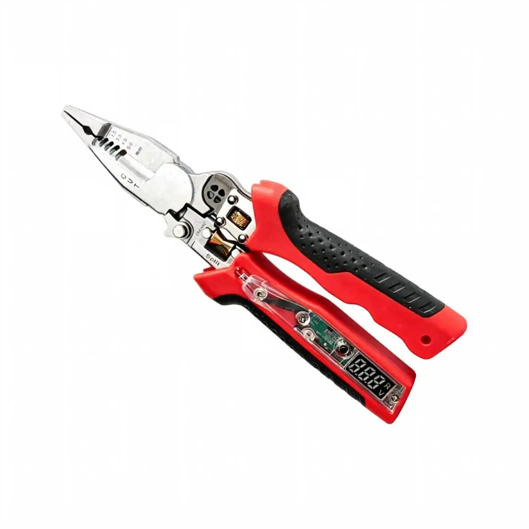 Enhanced Electrician's Multi-Tool: Adjustable Wire Stripper, Crimper & Voltage Tester