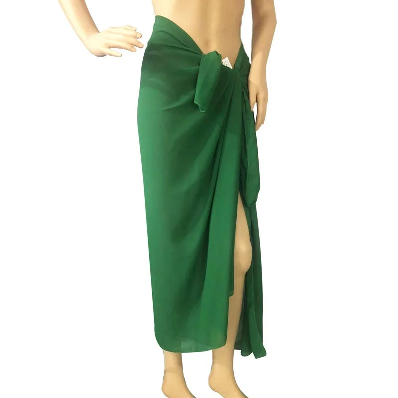 Women's Beach Long Skirt Chiffon Swimsuit Coverups Summer Bikini Wrap Sheer Scarf for Swimwear Cover Ups Sexy Bikini Wrap Shawls 5