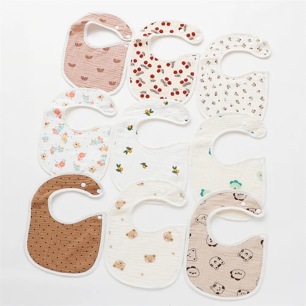 

9Pcs/Lot Newborn Baby Cotton Gauze Bibs Infant Boys Girls Burp Cloths Fashion Scarf Children Feeding Saliva Towel Stuff for Kids