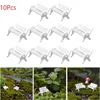 10pcs Garden Decor Dollhouse Ornament Scene Model Micro Landscapes Mini Bench Park Chair Figurines Miniature Stools Table 1:87 1