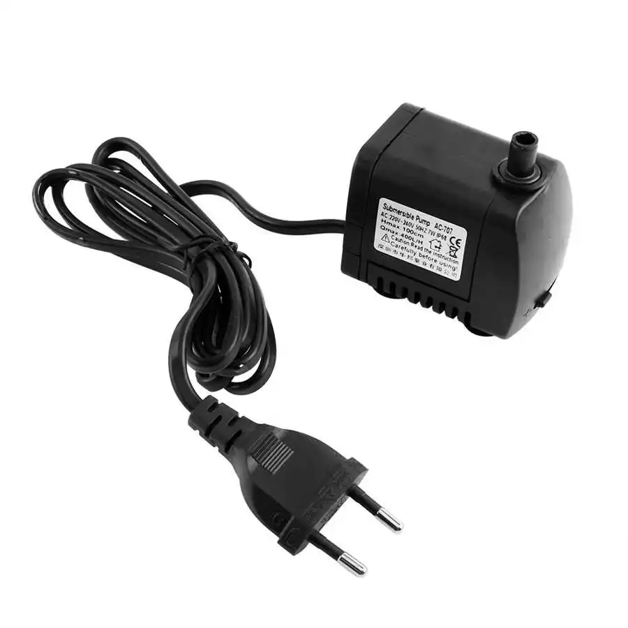 7W Ultra-Quiet Submersible Water Pump Hydroponic Pumps for Aquarium Rockery Fountain Fish Pond Fish Tank Pump EU Plug 220-240V 2