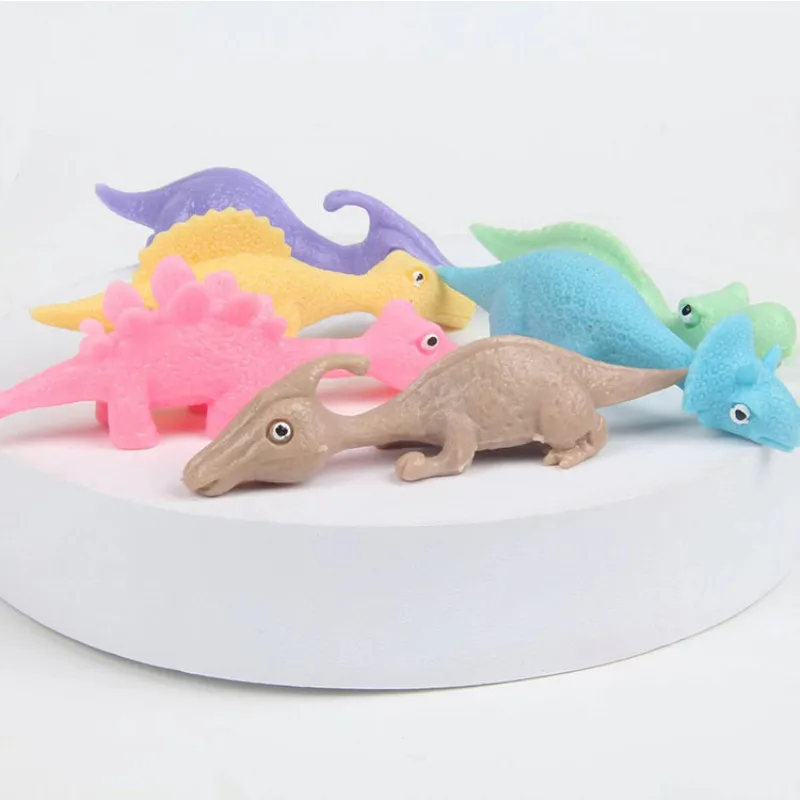 Novelty Creative Slingshot Dinosaur Toy Fun Tricky Slingshot Target Dinosaur Decompression TPR Toy