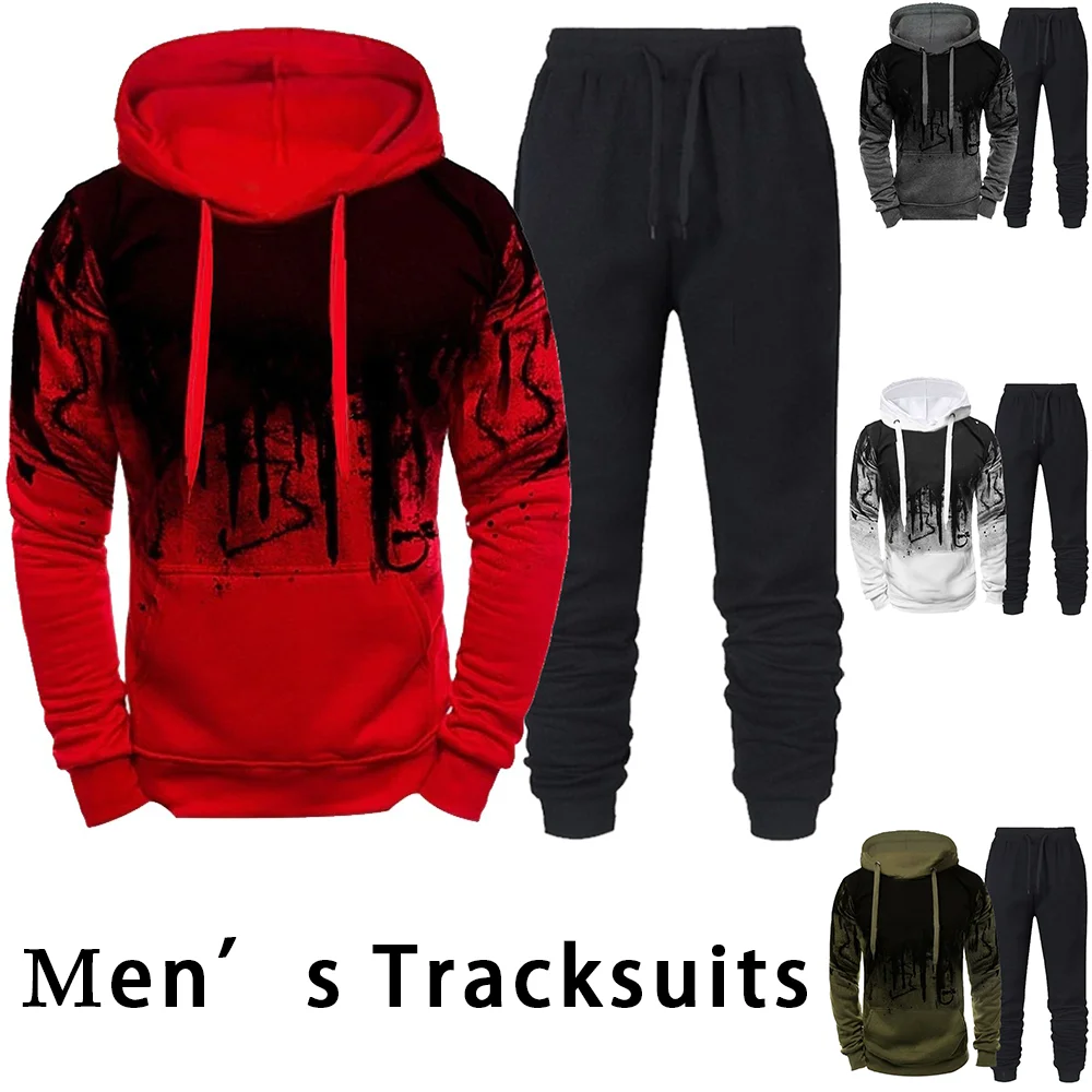 

Men's Athletic Tracksuit 2 Piece Set Casual Full Zip Camo Workout Jogging Sweat Suits Men Clothing Spring Autumn Asian Size