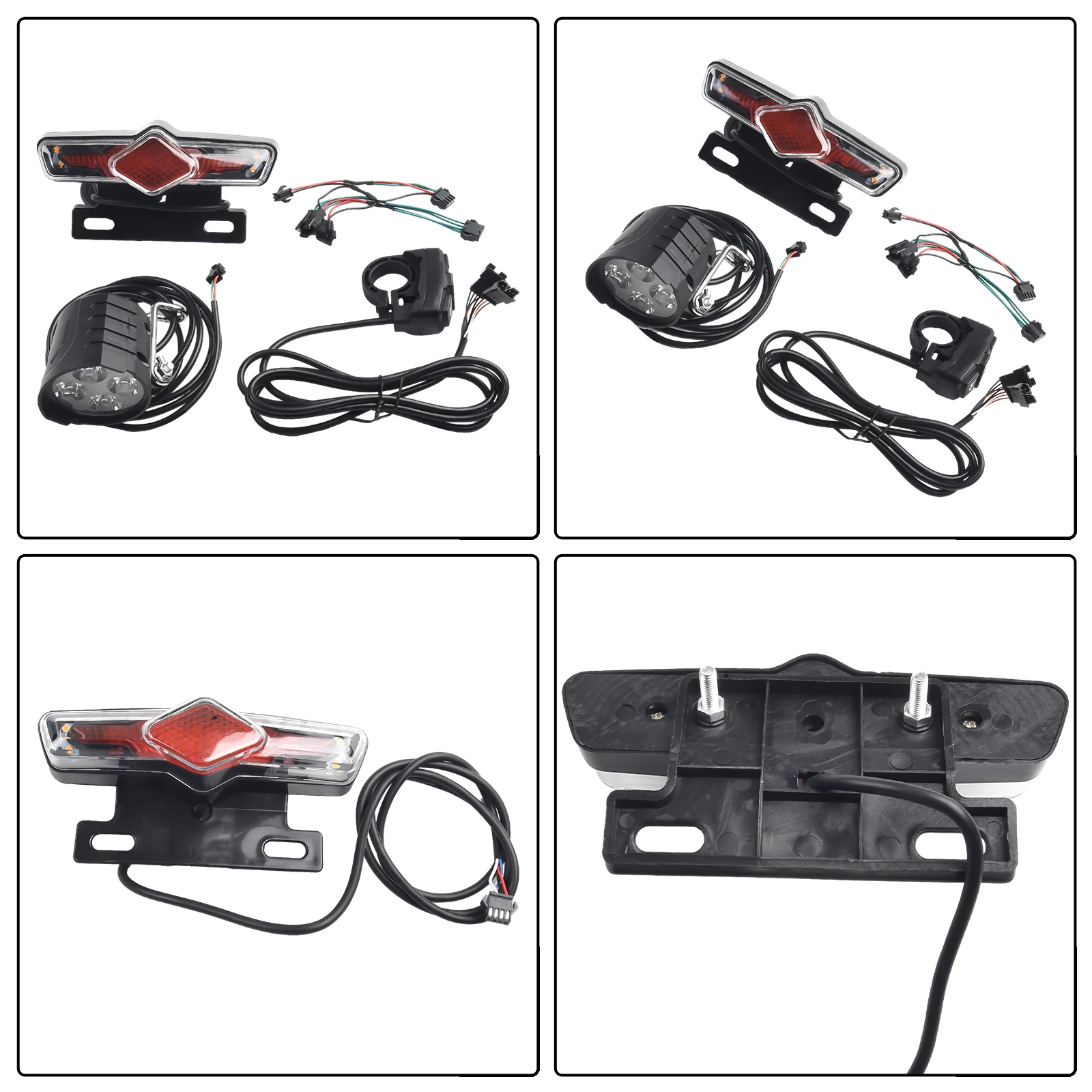 

E-Bike Front Brake Rear Light Set 12-72V Bike Rack Lamp With Horn Headlight Switch Electric Bicycle Turn Tail Ebike Accessories