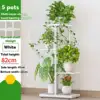Plant Stand Indoor Outdoor Metal 4 Tier 5 Potted Multiple Flower Pot Holder ShelfPlanter Display Shelving Unit for Patio Garden 1