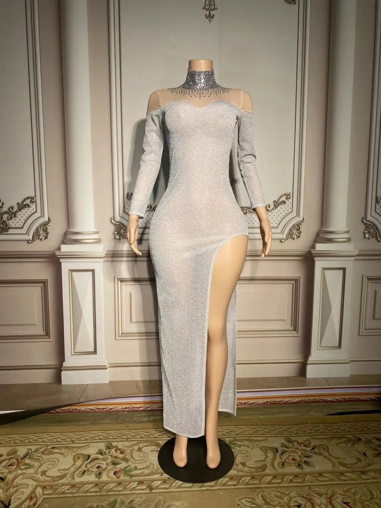 

Женское боди для ночного клуба, Женское боди для певицы DjDs Guest Gogo, сетчатый эластичный костюм для выступлений на сцене