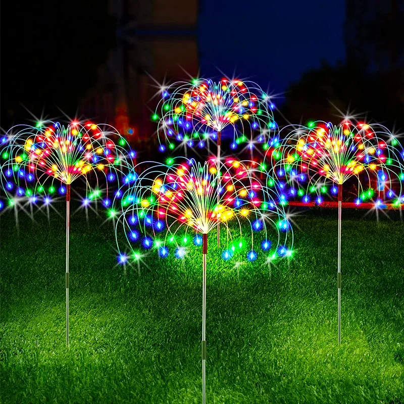 

Solar LED Firework Fairy Lights, Outdoor Garden Decoration, Lawn Pathway Lights, Patio Yard Party, Christmas Wedding Decor