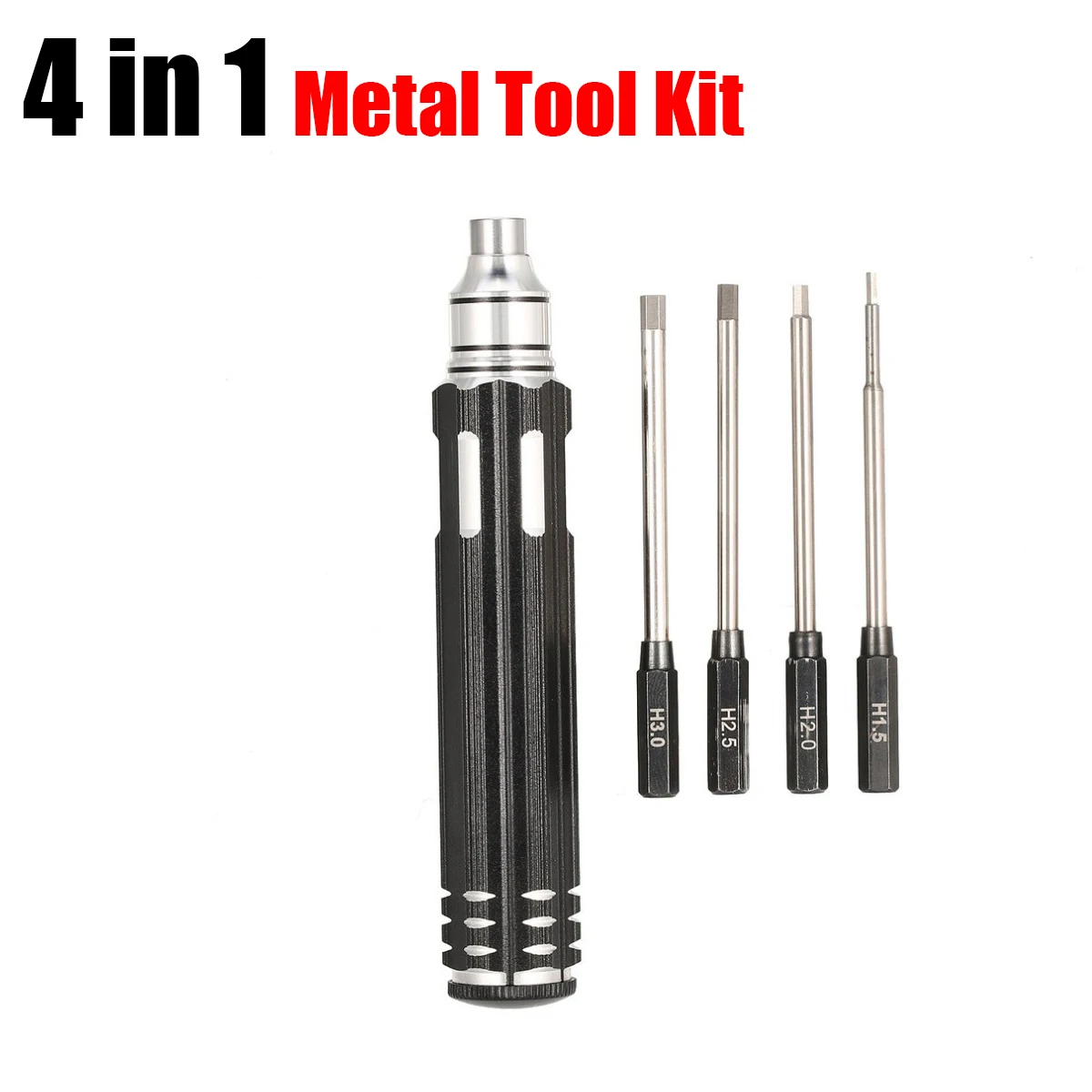 

4 In 1 1.5mm 2.0mm 2.5mm 3.0mm Hex Screwdriver Metal Tool Kit Set for RC Helicopter Car Airplane Drone Aircraft Car Accessories