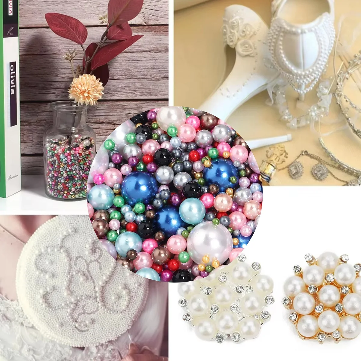 Colorful Imitation Pearl Beads for DIY Crafts and Decorations