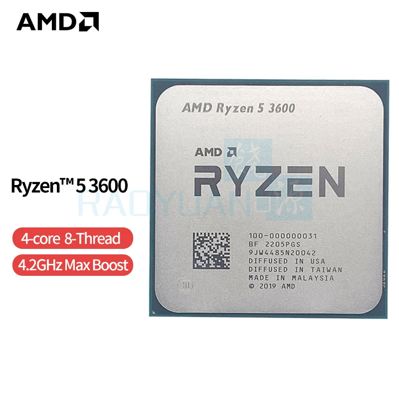 AMD Ryzen 5 3600 R5 3600 3.6 GHz altı çekirdekli oniki iplik işlemci  işlemci 7NM 65W L3 = 32M 100-000000031 soket AM4 hiçbir FAN - AliExpress