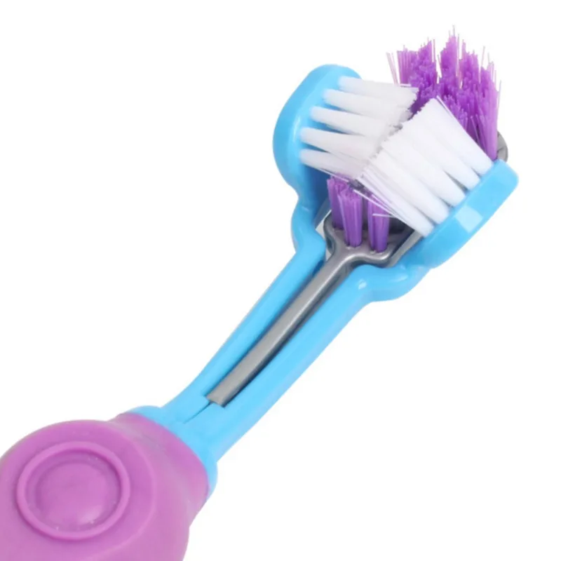 Title 3, 3 Face Pet Toothbrush Dog Comprehensive No Dead...
