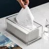 1pcs Clear Tissue Dispenser Box Plastics Transparent Restaurant Hotel Tissue Box Paper Rack Kitchen Organization Tissue Boxes 1