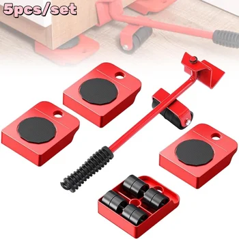 300KG Heavy Duty Mobili Sollevatore Trasporto Mover Sollevatore Diapositive Ruota Facile Set di strumenti per la movimentazione di mobili Ruota Roller Bar Utensili manuali