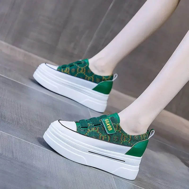 Ladies Footwear Athletic High on Platform Women's Sneakers Shoes Korean Sports Vulcanized Shoe New Arrival 2024 Daily Routine In 2